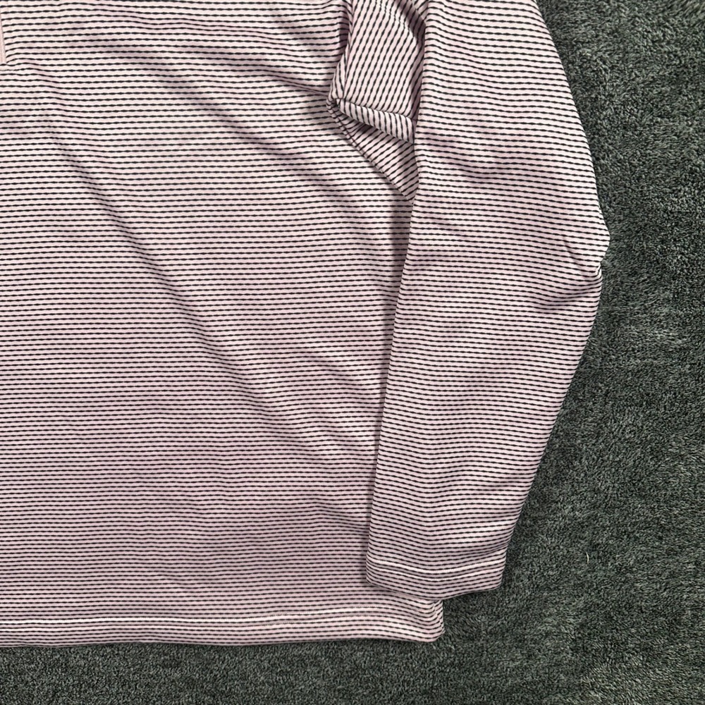 Adidas Pullover Mens XL PERF PRT 1/4 Z Pink Striped NEW Long Sleeve Golf Active - Picture 12 of 15